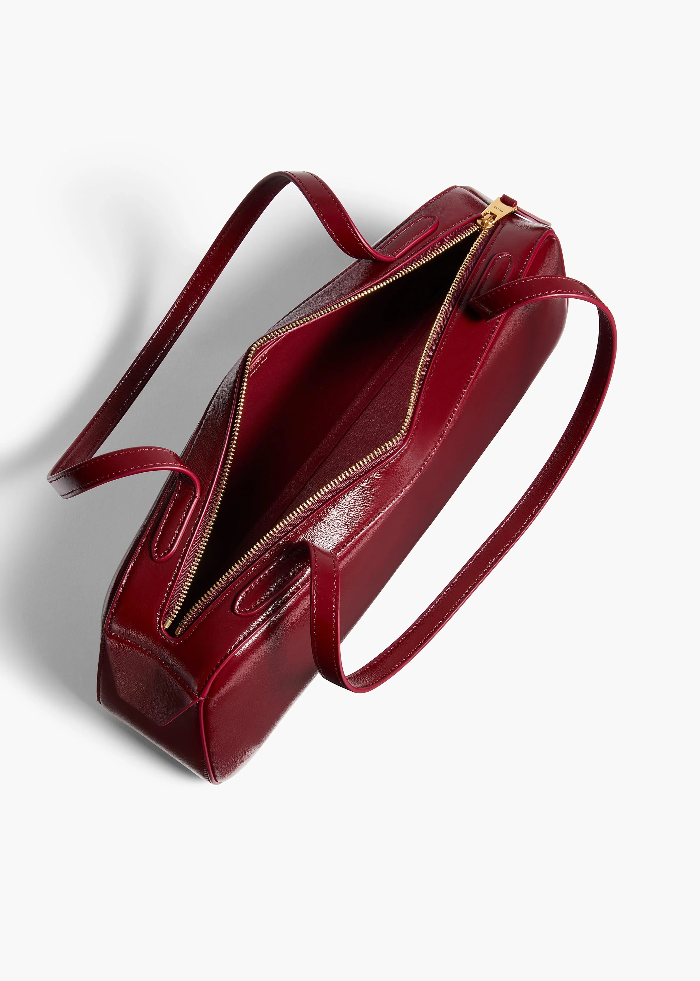 Khaite - Simona Shoulder Bag in Oxblood Crackle Patent Leather - Image 4