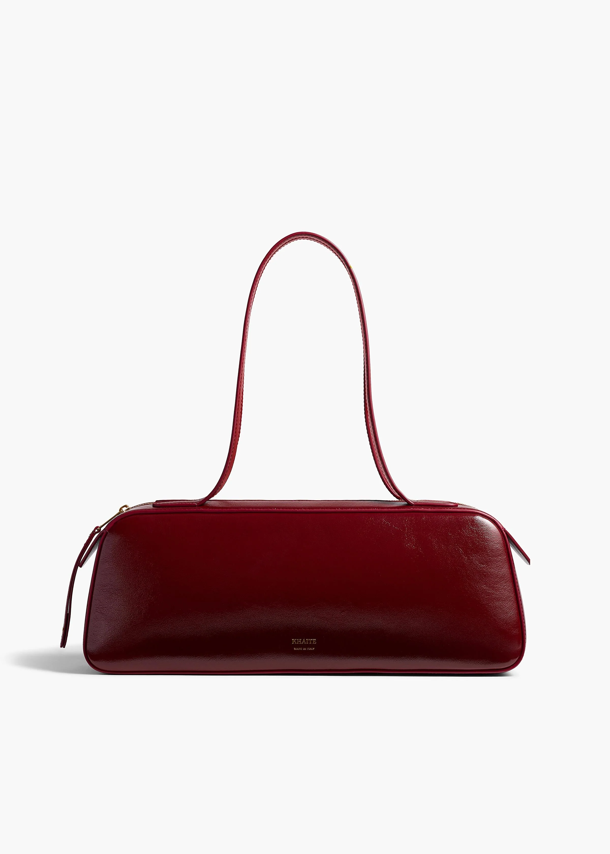 Khaite - Simona Shoulder Bag in Oxblood Crackle Patent Leather - Image 7