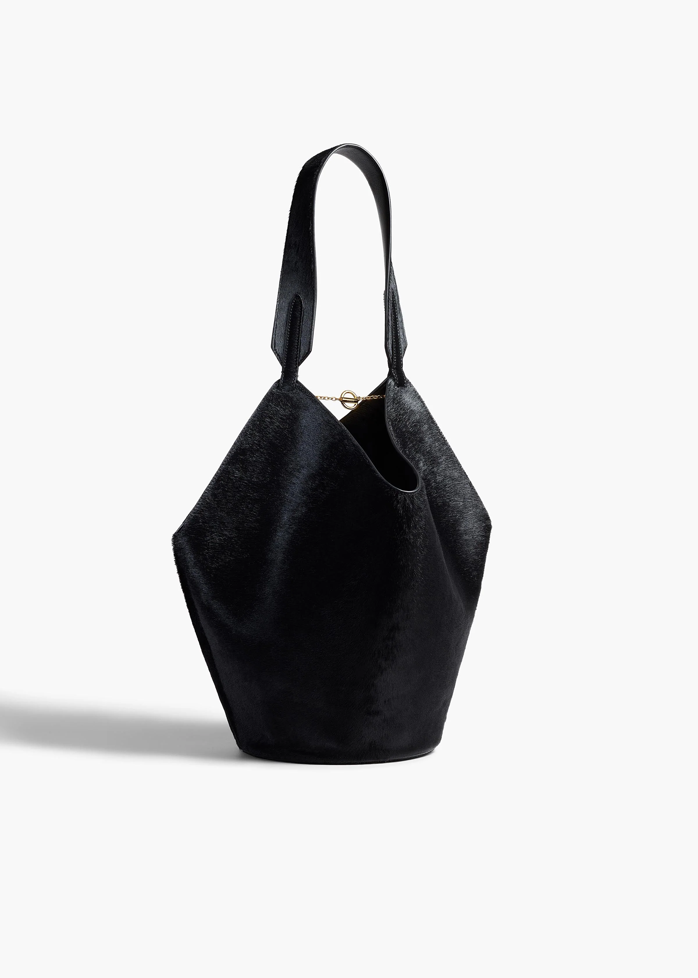 Khaite - Small Lotus Tote in Black Haircalf