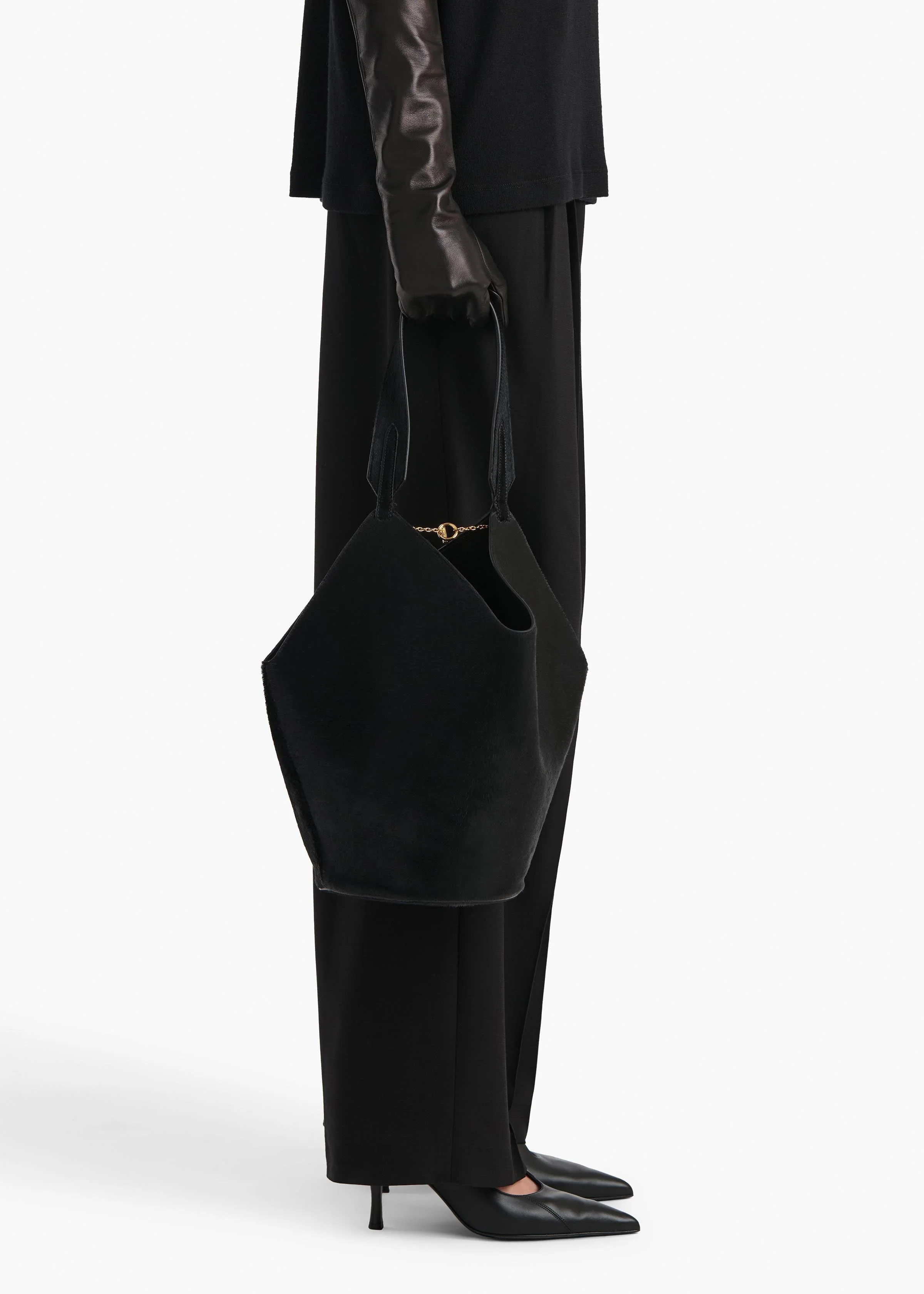 Khaite - Small Lotus Tote in Black Haircalf - Image 11